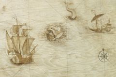 Détail d'une carte de Jacques Maretz de 1633 pur l'étude des défenses des côtes de Provence